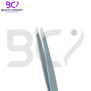 Pinces à épiler inclinées personnalisées en acier inoxydable, réutilisables, équipement de salon de beauté, pinces à sourcils - Product Image 2