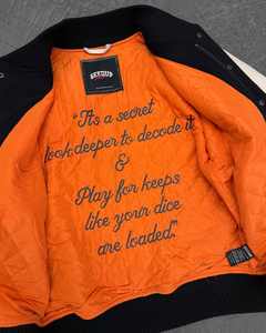 Parches Bordados de Letras de Chenilla Personalizados Chaqueta de Lana Negra para Hombre - Product Image 5