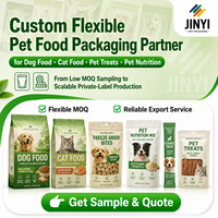 Sachet à fond carré en BOPP refermable imprimé sur mesure pour friandises lyophilisées pour chats, emballage d'aliments pour animaux de compagnie 70g