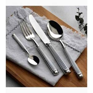 Ensemble de couverts en acier inoxydable écologique de style royal pour la salle à manger familiale, fourchette, cuillère, couteau, accessoires de table, cuisine, maison - Product Image 1