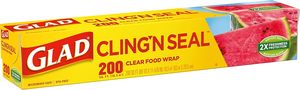 Glad Cling ‘N Seal <b>Plastic</b> Food <b>Wrap</b>, 200 Square Foot Roll, Pack of 12 - Product Image 6