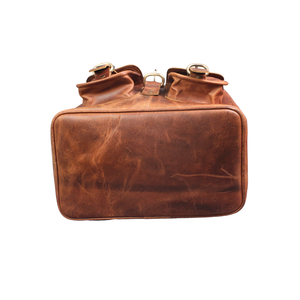 Portable Lightweight Durable Genuine Leather <b>Laptop</b> <b>Backpack</b> Versatile Modern Sports Hiking Daypack Casual Shoulder Rucksack - Product Image 4