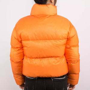 Femmes Hiver Chaud Bulle Puffer Veste Respirant Nylon Manteaux avec Brillant Lumière Fermeture À Glissière Imprimé Motif Crop Style Femmes - Product Image 2