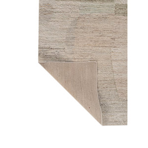 Tapis en laine noué à la main Blythe beige et marron, abstrait, pour salon, entrée, chambre, couloir, styles puzzle rectangulaires - Product Image 5