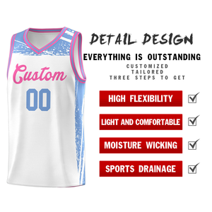 Uniforme de Baloncesto Transpirable para Adultos, Talla Grande, Estampado Blanco y Azul Rey, Conjuntos Deportivos de Verano para Amantes del Juego - Product Image 3