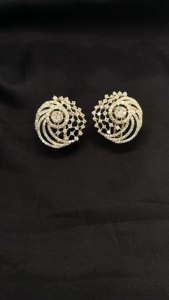 Nuevos pendientes de diamantes naturales de oro amarillo de 14 quilates de moda para ocasiones especiales de mujer - Product Image 3