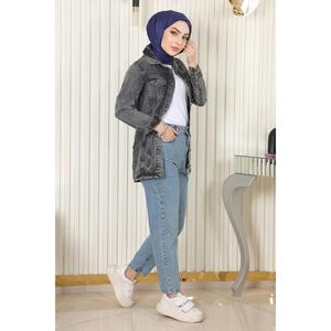 Jeans Midi Mega Merchant de Estilo Casual con Detalles en Piedra, Spandex/Poliéster, Corte Regular - Product Image 1
