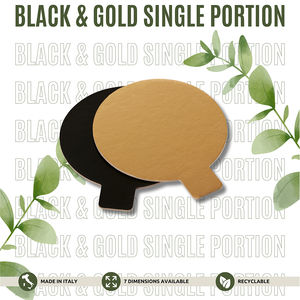 Made in Italy Laminado Desechable Redondo Negro y Oro Mini Cake Board Postre Monoportion Cartón Diferentes Tamaños - Product Image 2