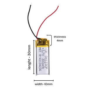 แบตเตอรี่ลิเธียมโพลิเมอร์ขนาดเล็ก Mobatree 041030P 200mAh 3.7v สำหรับบลูทูธ - Product Image 4