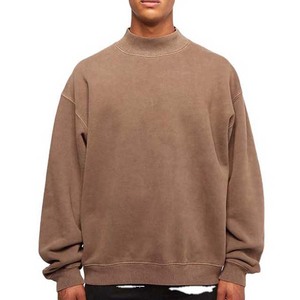 Sweat-shirts et hoodies décontractés pour hommes 100 % coton 2026, style universitaire, coupe oversize, col rond, délavés à l'acide, en promotion - Product Image 1
