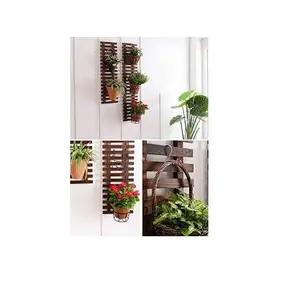 Vaso de flores para decoração de parede, vaso e potes de plantas em madeira