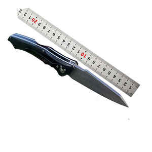 Cuchillo de bolsillo de acero de Damasco de alta calidad, cuchillo plegable hecho a mano personalizado, cuchillo de bolsillo para acampar con mango de madera con funda - Product Image 6