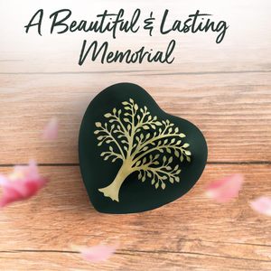 Urna de Corazón Verde-Mini urna de recuerdo de corazón de cenizas humanas-Urna de árbol de la vida pequeña hecha a mano en forma de corazón-Honra a tu ser querido - Product Image 3