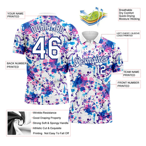 เสื้อกอล์ฟผู้ชายแบบแห้งเร็ว ผ้าเจอร์ซีย์เนื้อผ้าฝ้าย  รับสกรีนโลโก้  แขนสั้น - Product Image 2