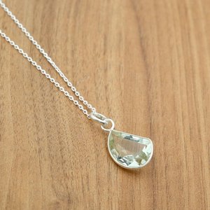 Collier améthyste verte en argent sterling 925 pierre précieuse à facettes avec cadeau de mariage en or pour elle - Product Image 4