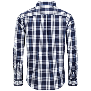 เสื้อเชิ้ตทรงพอดีตัวปกติของผู้ชาย100% พอดีตัวคอเสื้อสีตัดกันตรวจสอบแขนยาวกันยับ - Product Image 4