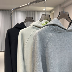 Nouveau Streetwear basique lettre Logo haute qualité poids lourd coton surdimensionné pull troupeau imprimé goutte épaule hommes sweats à capuche - Product Image 2