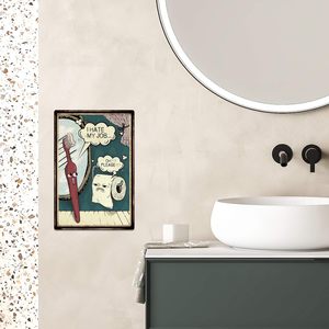 <strong>Funny</strong> Metal Aluminum Sign for Decorating the Toilet, Humorous <strong>Quote</strong> Vintage <strong>Bathroom</strong> Wall Art Metal Sign - Product Image 5