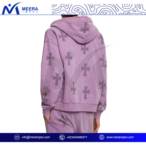 Déclaration élégante Sweat à capuche en strass unique en son genre 100% coton Design Bling personnalisable pour l'approvisionnement en ODM d'hiver - Product Image 5