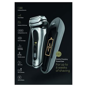 Recortadora de Pelo de Precisión para Hombre, Afeitadora Eléctrica con 5 Elementos, Carga USB, Uso en Seco/Húmedo, Resistente al Agua IPX7, Estuche de Almacenamiento Plateado - Product Image 4