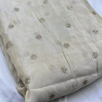 Tela de Seda Pura Teñible con Diseño Metálico Zari Butti Tejido para Sarees, Lehengas y Dupattas Premium - Material sin Coser