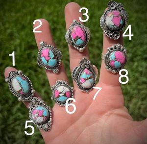 Anillo de piedras preciosas de algodón de azúcar hecho a mano en joyería de declaración de plata esterlina para mujer anillo artesanal ajustable - Product Image 1