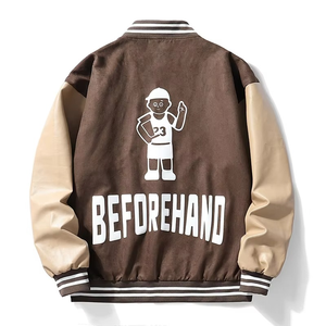 Chaqueta acolchada de moda para hombre, venta al por mayor, chaqueta de béisbol con estampado de lona, estilo universitario informal, abrigo de invierno a la moda para hombre - Product Image 5