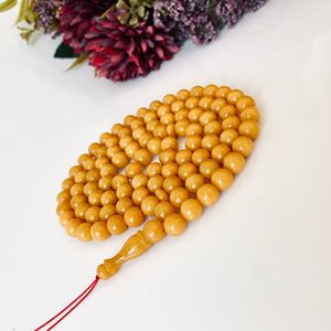 Misbaha en ambre jaune de la Baltique, 99 perles rondes en ambre naturel, Tasbih ; Perles de Tasbih en pierre naturelle pour la vente en gros musulmane - Product Image 5