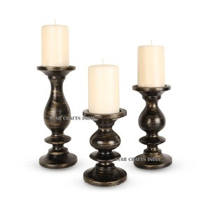 STAR CRAFTS INDE Bougeoir cylindrique en bois de décoration de mariage en gros fabriqué à la main bougie parfumée décorations de mariage - Product Image 6