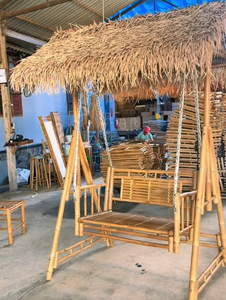 Handmade Bamboo Swing <b>Bench</b> <b>with</b> Roof Eco Friendly Bamboo Outdoor Furniture for Garden Hotel Wholesale - Product Image 3