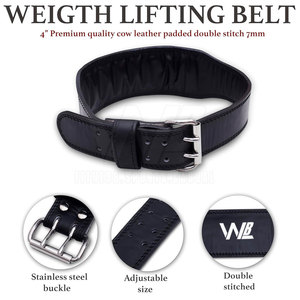 Ceinture de musculation de haute qualité avec logo personnalisé, multicolores, pour hommes et femmes, en cuir de vachette résistant, antidérapante, écologique - Product Image 3