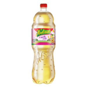 Boisson gazeuse douce à la pomme Zhyvchyk avec eau et jus de pomme, vitamines et minéraux, 1,8 L, bouteille PET transparente dorée, fraîche, fabriquée en Ukraine - Product Image 1