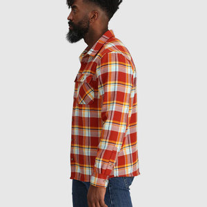 Chemise décontractée pour homme en flanelle 100% fibre de bambou, coupe ample, manches longues, style vintage brossé, écologique, pour le printemps - Product Image 4