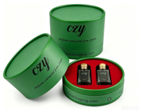 Boîte Cadeau Cylindrique pour Parfum avec Doublure en Velours, Emballage en Tube de Papier pour Bouteilles d'Huiles Essentielles et Cosmétiques, Estampage à Chaud, Recyclé