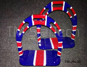 Étriers Jin en aluminium durables de couleur arc-en-ciel pour l'équitation équestre occidentale Produit en acier inoxydable avec logo personnalisé - Product Image 2