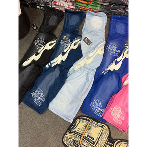Shorts en jean décontractés de haute qualité pour hommes, style streetwear, avec strass, respirants, séchage rapide, personnalisables, dernière conception, taille mi-haute - Product Image 5