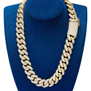 Precioso collar de moissanita chapado en oro de 10 quilates E Color corte brillante VVS2 claridad brillante Hip Hop joyería elegante exportación - Product Image 1