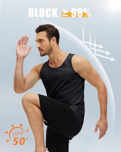 Débardeur d'été décontracté UPF 50 + pour hommes, chemises sans manches musclées à séchage rapide pour nager, plage, musculation - Product Image 2