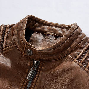 Concevez vos propres vestes de mode en cuir Veste d'hiver pour hommes de haute qualité au meilleur prix Veste en cuir à manches longues - Product Image 4