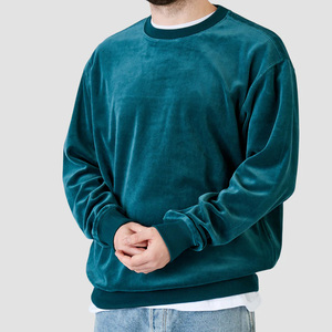 เสื้อสเวตเตอร์กำมะหยี่คอกลมผ้ากำมะหยี่พิมพ์ลายโลโก้ที่กำหนดเองผ้าหรูหราปักหินเดี่ยวพร้อมใช้งานยาวนานสำหรับฤดูใบไม้ผลิจำนวนมาก - Product Image 2