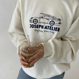 เสื้อยืดแขนยาวลายกราฟิก สไตล์โอเวอร์ไซส์ สบายๆ แนวสตรีทแวร์ ลุคสบายๆ แฟชั่นสุดฮิต สไตล์รีสอร์ท - Product Image 5