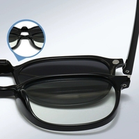 Lunettes de soleil carrées à clip magnétique avec monture TR90, verres polarisés anti-lumière bleue, design pliable pour adultes unisexes