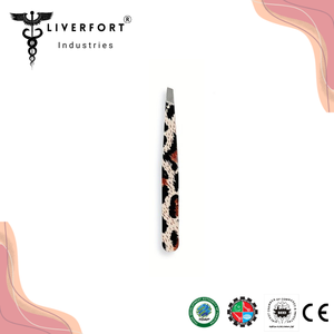 Las mejores pinzas de acero inoxidable para cejas, Punta inclinada con estampado de Tigre, astilla, depilación encarnada, cuidado de belleza Facial - Product Image 4