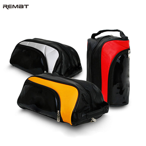 Bolsa de zapatos de golf de poliéster transpirable con asa de transporte y diseño de ventilación con cordón y cierre de cremallera para viajes y Deportes - Product Image 4