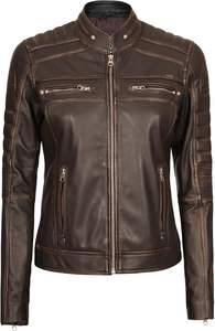 Veste en similicuir pour femme du Pakistan 2025 avec un manteau de motard en PU de style court à revers tendance à la mode à prix abordable - Product Image 4