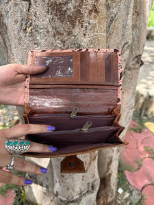 Nuevo Bolso de Mano Tipo Clutch de Piel Metálica con Peluche, Funda para Teléfono de Piel de Vaca, Monedero con Múltiples Ranuras para Tarjetas, Gran Venta para Mujer, Multiusos - Product Image 6