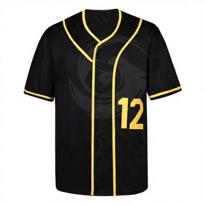 Maillot de baseball respirant grande taille avec logo et design personnalisés, imprimé, boutonné, en polyester, vêtements de sport de haute qualité - Product Image 1