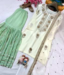 Designer indien pakistanais Georgette entièrement brodé Séquence Travail Readymade Salwar Kameez Cousu Vêtements De Mariage Costumes - Product Image 6