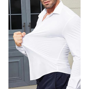 <b>White</b> <b>Men's</b> Business Dress <b>Shirt</b> <b>Long</b> <b>Sleeve</b> Slim Solid Color Professional Office Work <b>Shirt</b> Formal Wear Manufacturer - Product Image 3