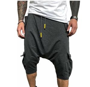 Shorts de sport en molleton respirant vintage, style hip-hop urbain, personnalisés pour homme, entrejambe bas, coton/polyester, vente en gros 2024 - Product Image 2